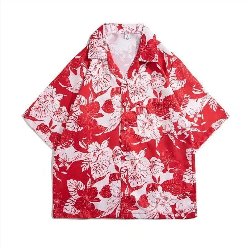 Vintage Hawaiian Floral Shirt - Vintage bloemenshirt met korte mouwen, Thaise