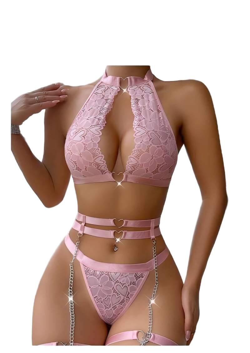 Underwear - Sexy lingerie set push-up kanten kousenband