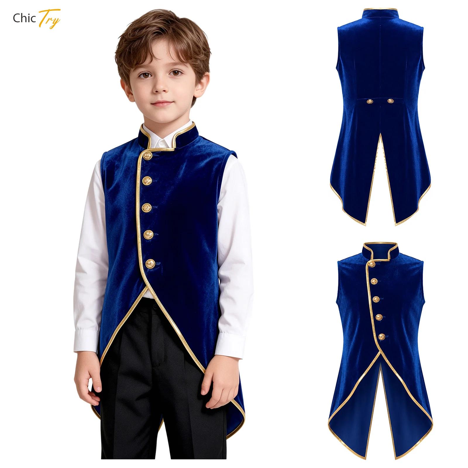 Jackets - Jongens Middeleeuwse fluwelen rokjas, vintage jas,