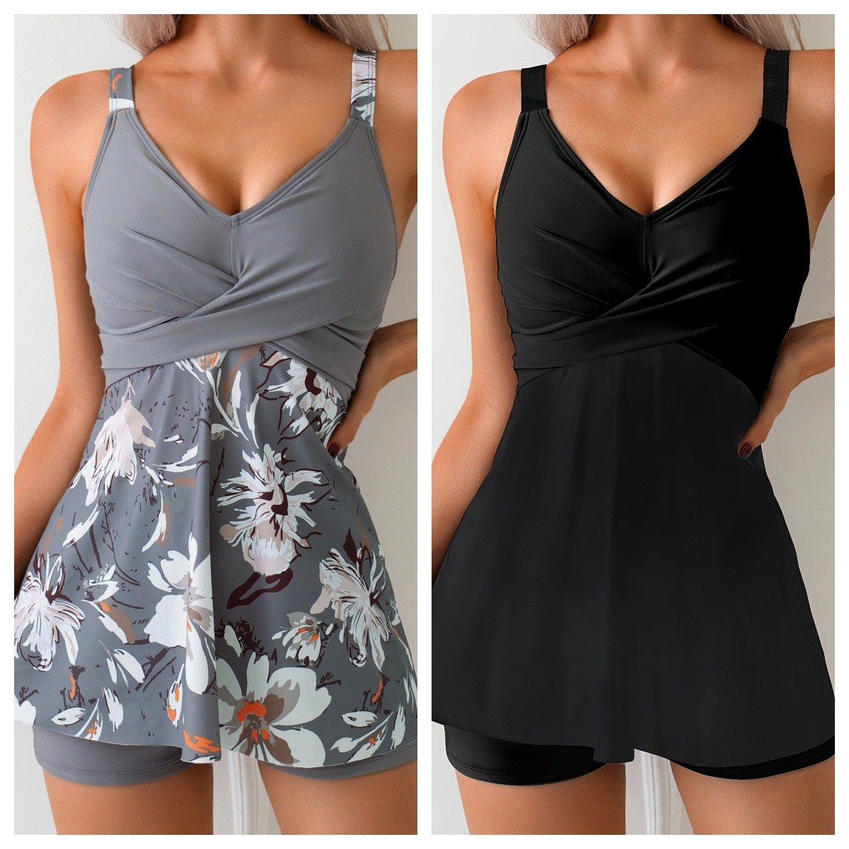 Shorts - Y2k Tankini Dames Retro Met Shorts