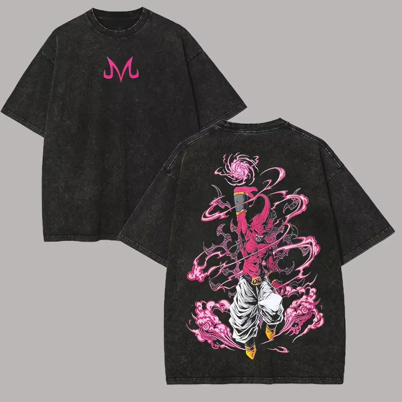 Acid Wash Vintage Graphic T Shirt - Buu T-shirt Dragon Ball Z Anime