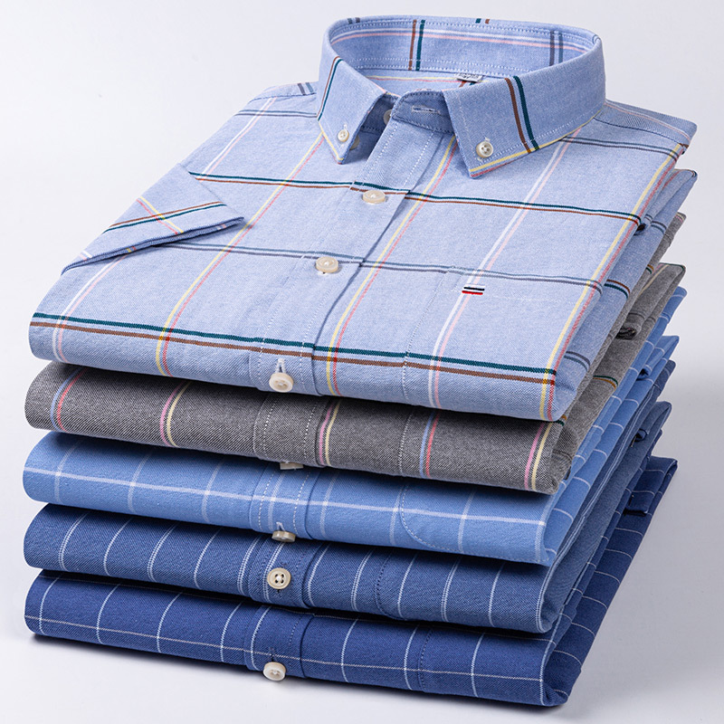 Oxford Cotton Casual Shirt Business - Hoogwaardig Oxford-katoenen herenshirt met korte mouwen