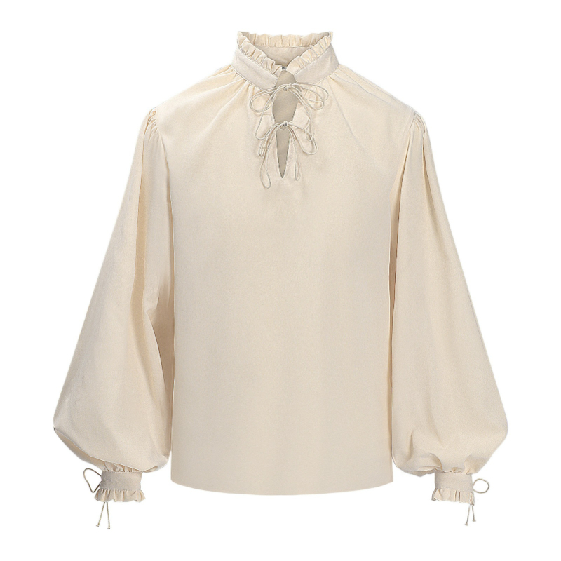 Medieval Gothic Lace Up Pirate Shirt - Renaissance Middeleeuws Piratenhemd voor Mannen en