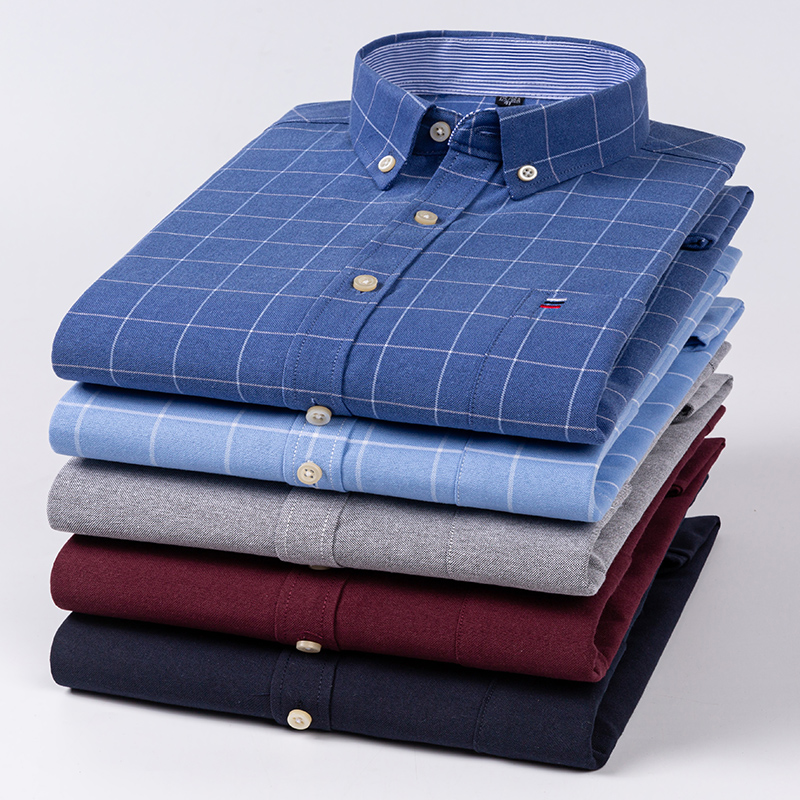 Oxford Cotton Casual Shirt Business - Casual overhemden voor heren, katoen, Oxford,