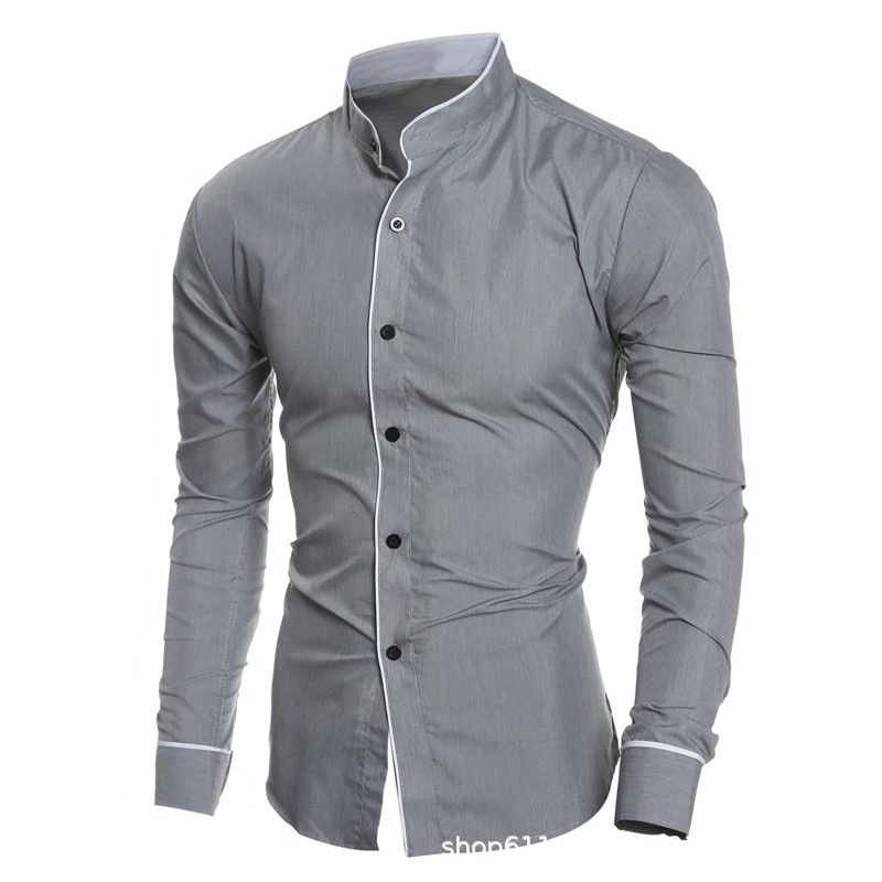 Herenshirts, slim fit, effen k - Mandarin Collar Formal Shirt Slim Fit recensie en prijs