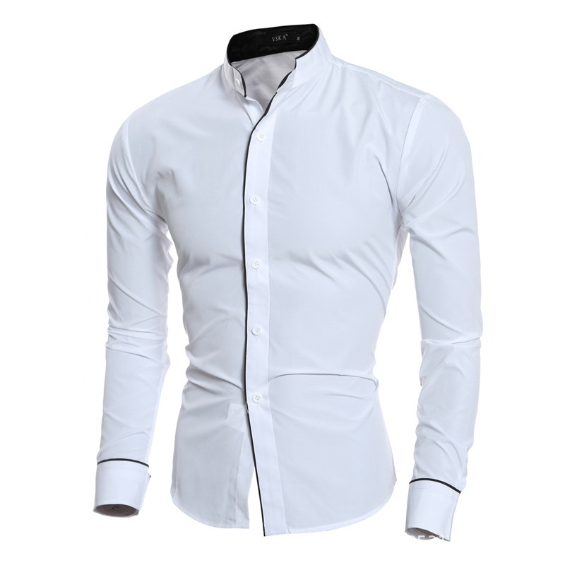 Herenshirts, slim fit, effen k - Mandarin Collar Formal Shirt Slim Fit recensie en prijs