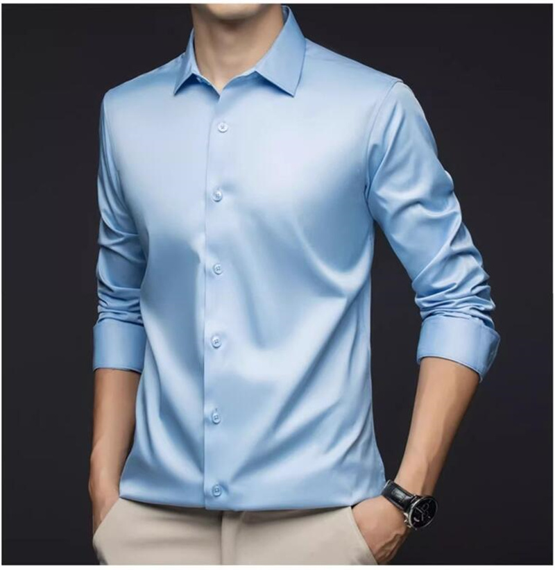 Heren Professionele Overhemden - Mens Satin Silk Dress Shirt recensie en prijs