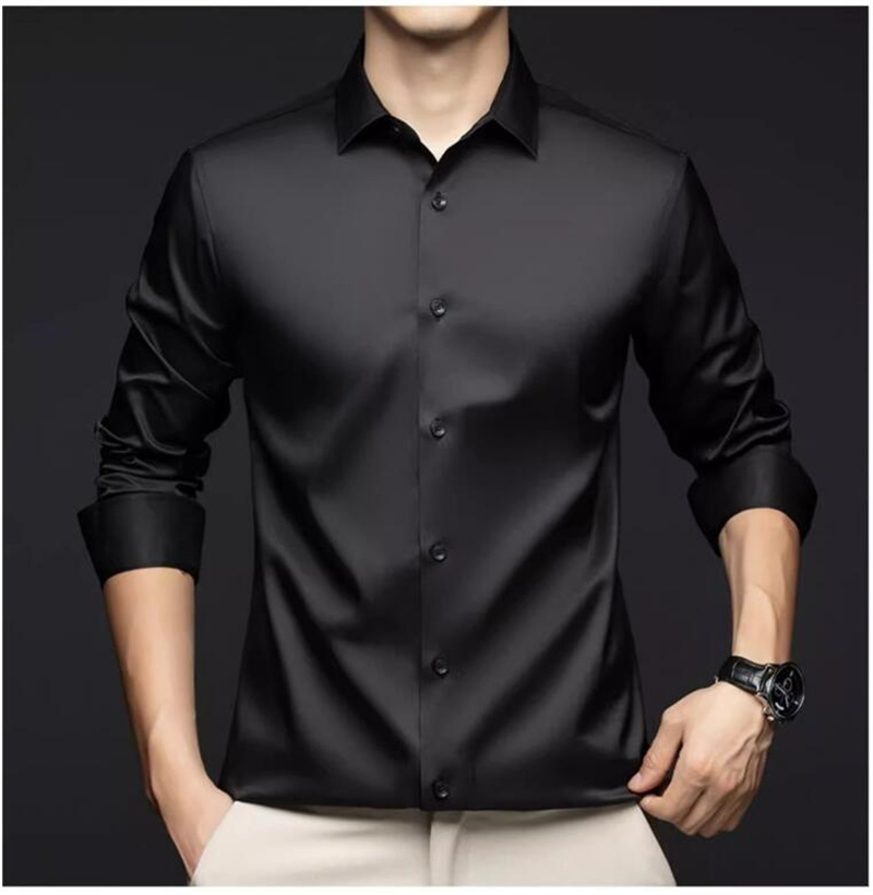 Heren Professionele Overhemden - Mens Satin Silk Dress Shirt recensie en prijs