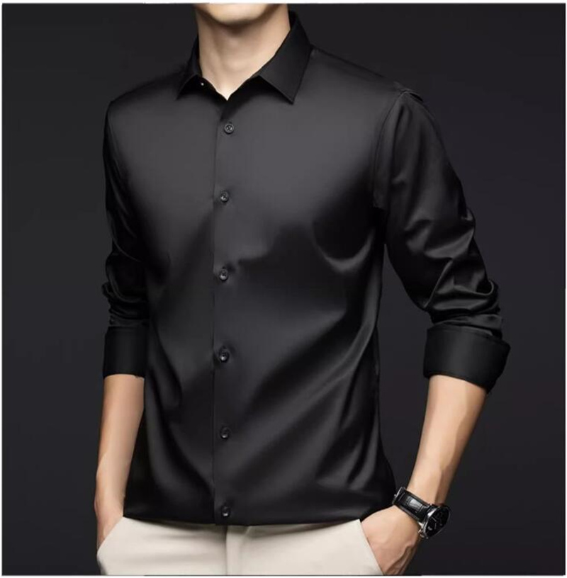 Heren Professionele Overhemden - Mens Satin Silk Dress Shirt recensie en prijs
