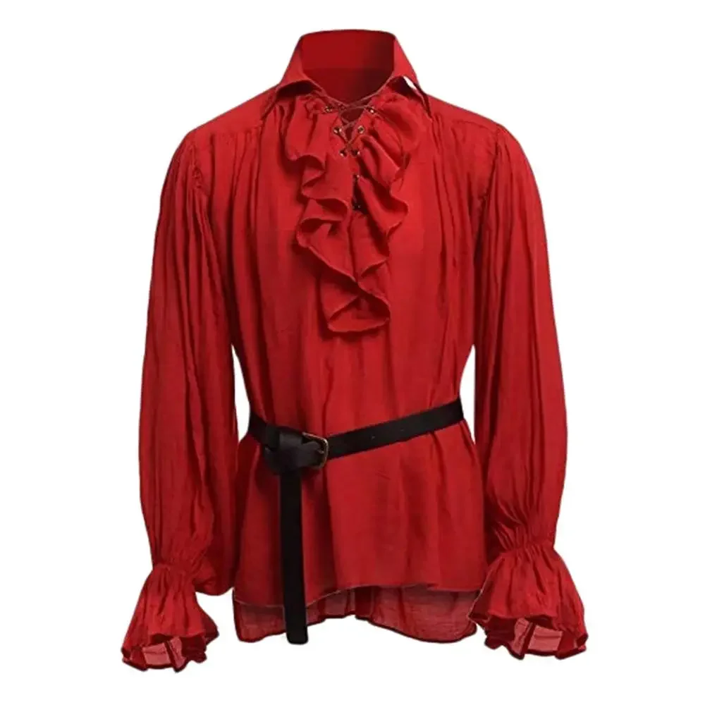 Middeleeuwse shirts met ruches - Medieval Gothic Lace Up Pirate Shirt recensie en prijs