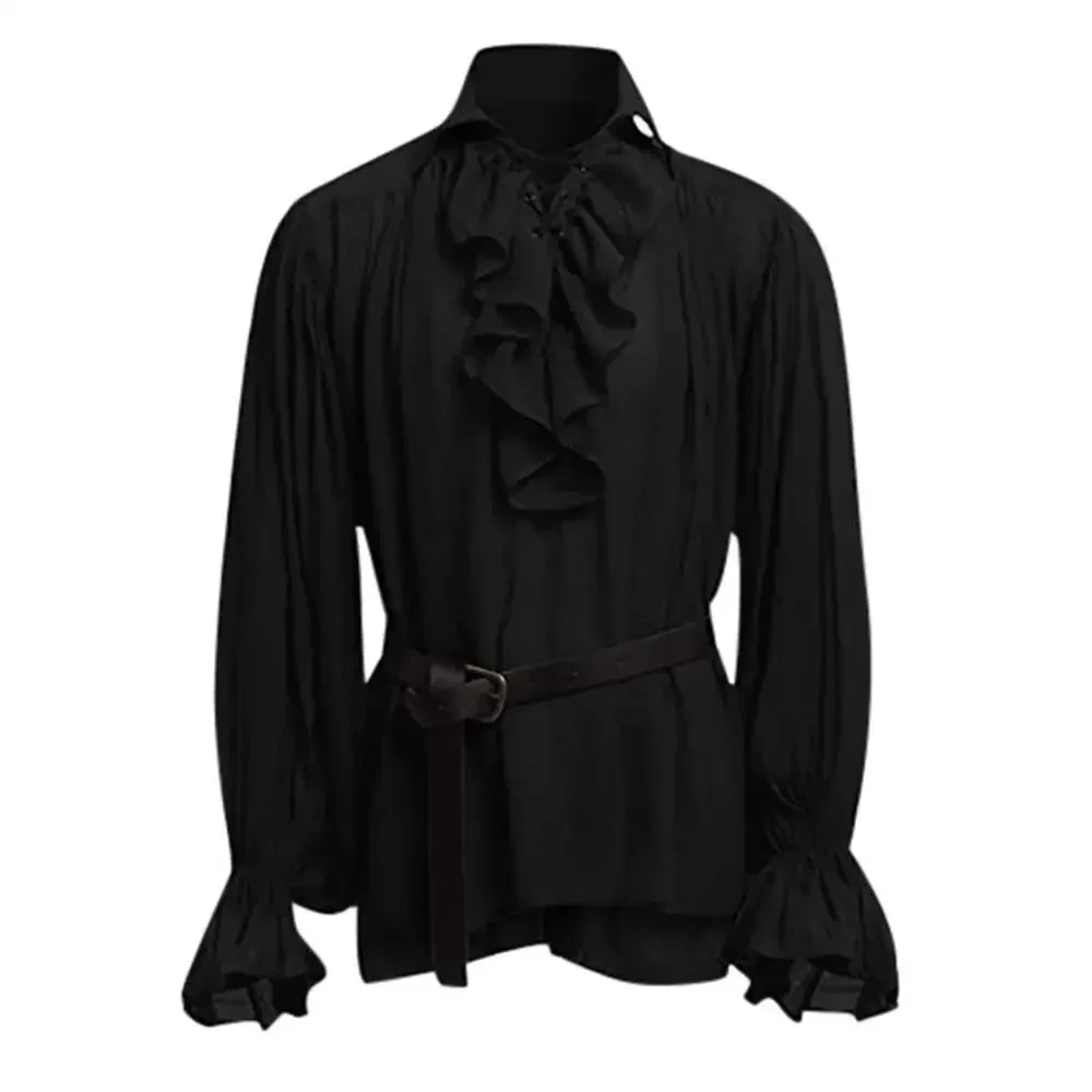 Middeleeuwse shirts met ruches - Medieval Gothic Lace Up Pirate Shirt recensie en prijs