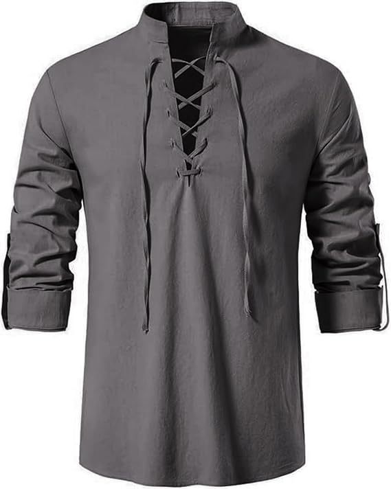 Heren piratenoverhemd Viking R - Medieval Gothic Lace Up Pirate Shirt recensie en prijs