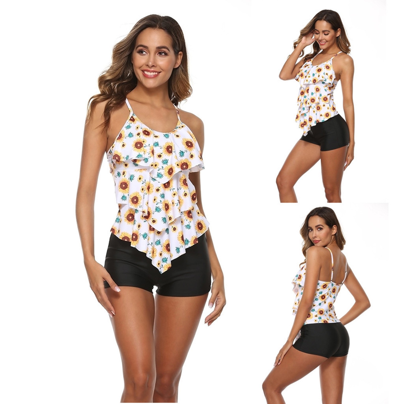 Dames bikini met bloemenprint  - Shorts recensie en prijs