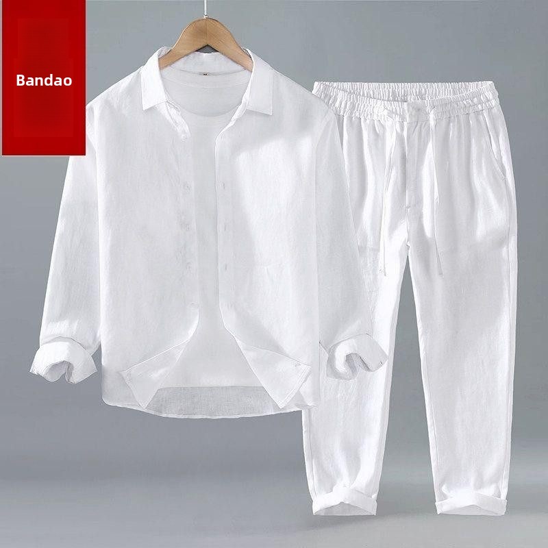 Zomerset van katoen en linnen: - Mens Linen Shirt Long Sleeve recensie en prijs