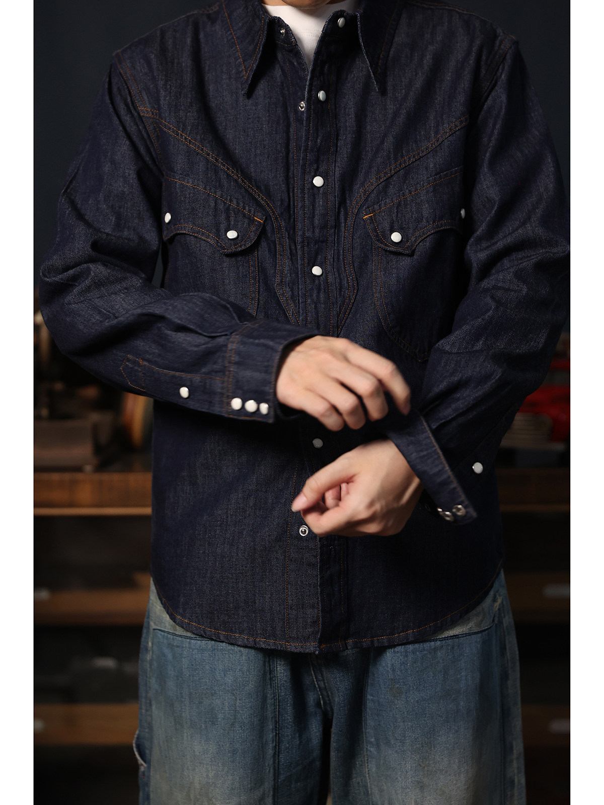 Cowboy Western Snap Shirt, een - Mens Western Denim Pearl Snap Shirt recensie en prijs