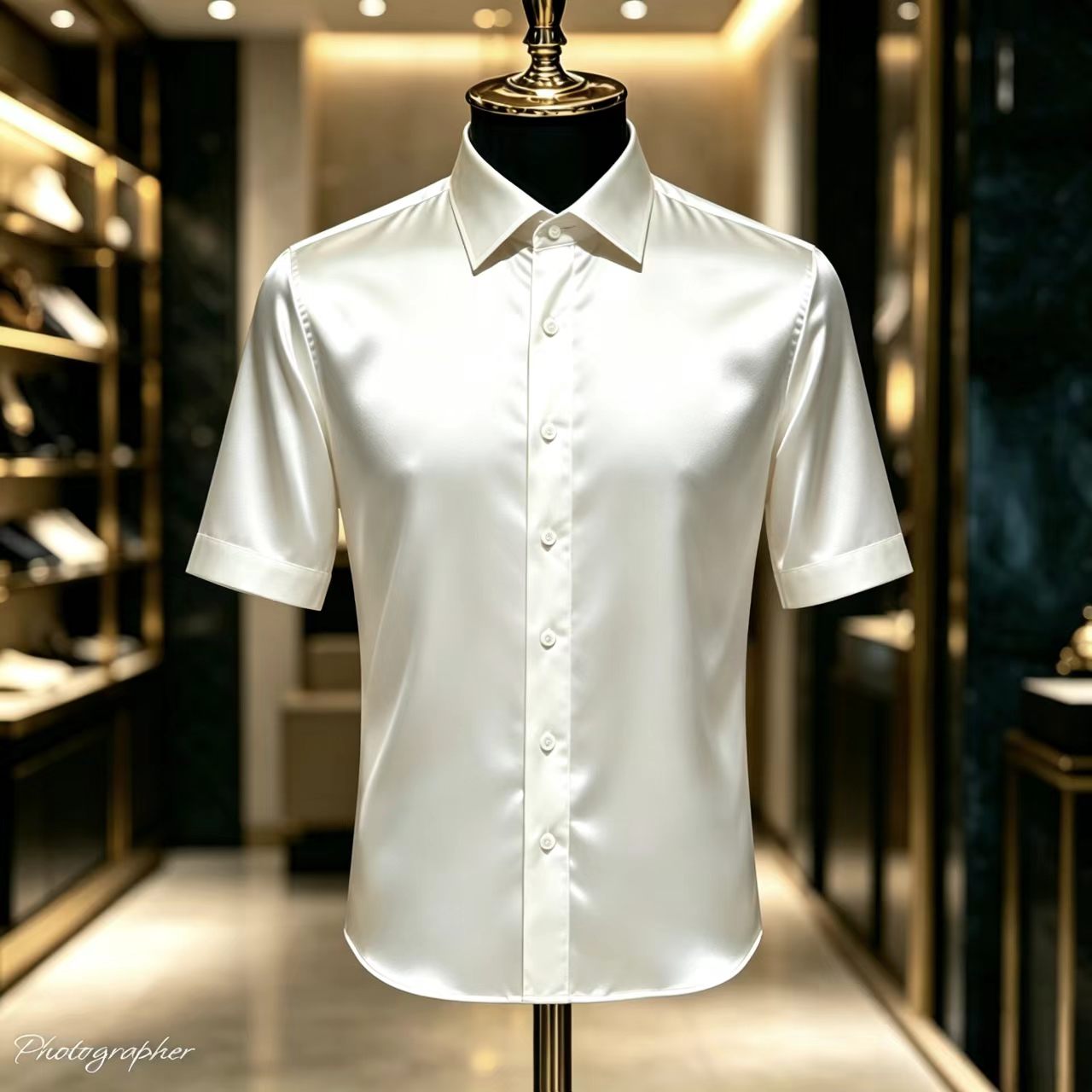 Heren overhemd van effen satij - Mens Satin Silk Dress Shirt recensie en prijs