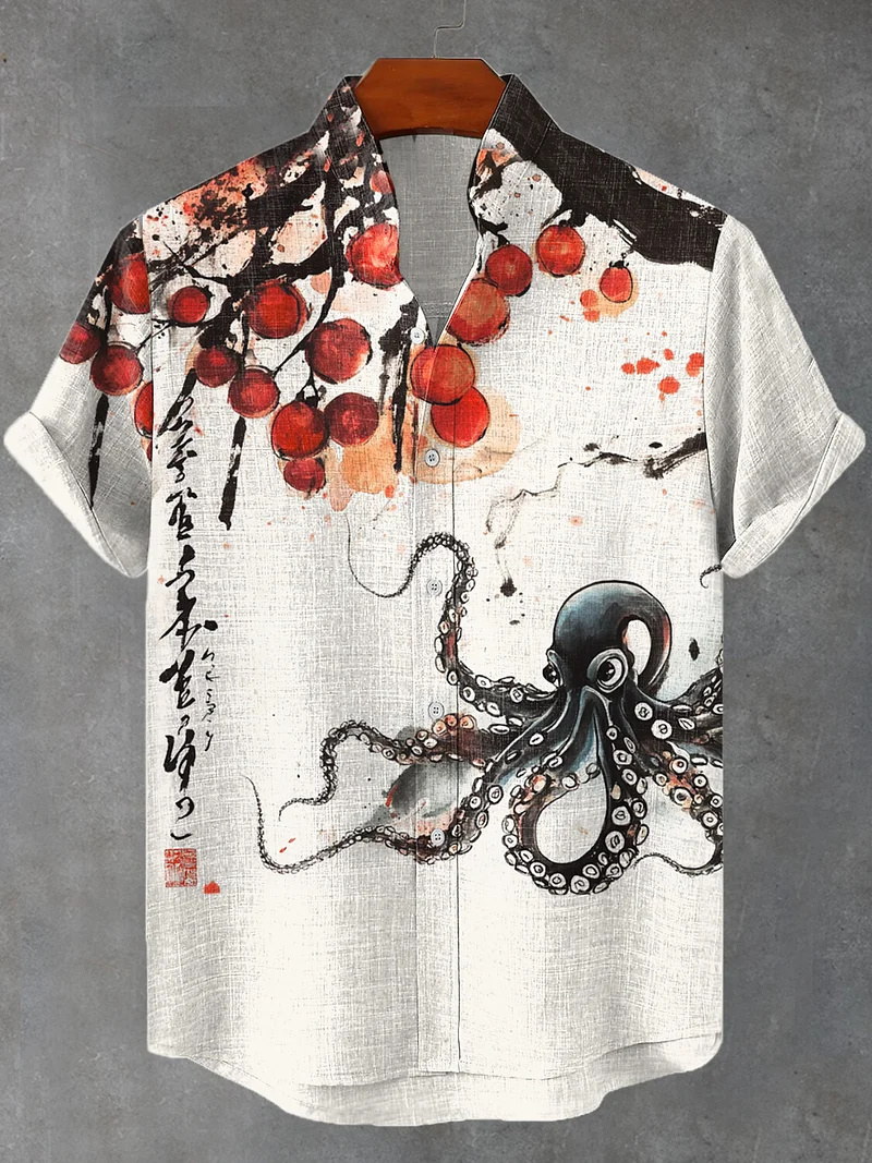Zomer heren linnen bloemen ret - Vintage Hawaiian Floral Shirt recensie en prijs