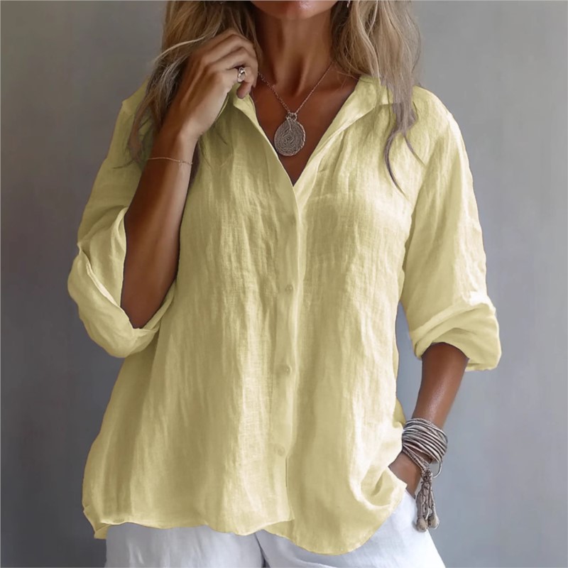 Effen Kleur Linnen Sexy V-hals - Mens Linen Shirt Long Sleeve recensie en prijs