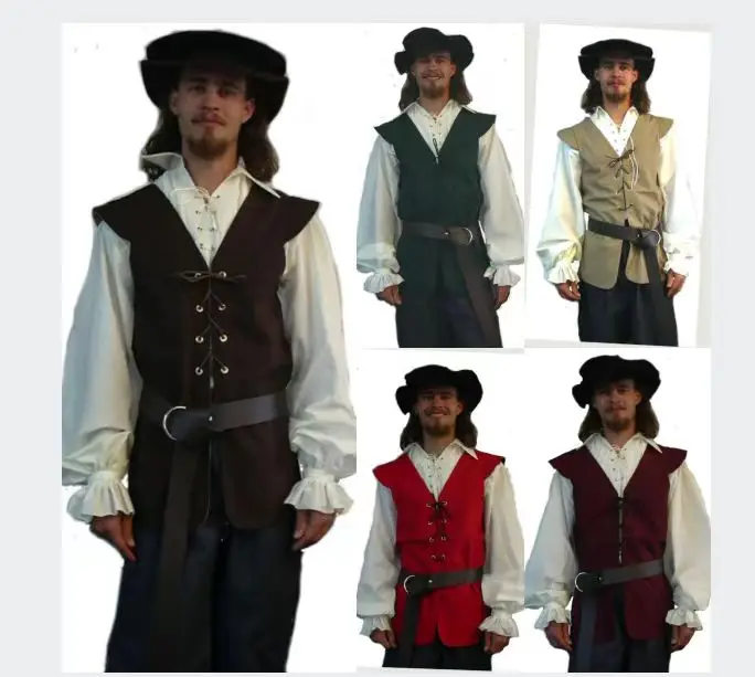 Middeleeuwse shirts gegolfde g - Medieval Gothic Lace Up Pirate Shirt recensie en prijs