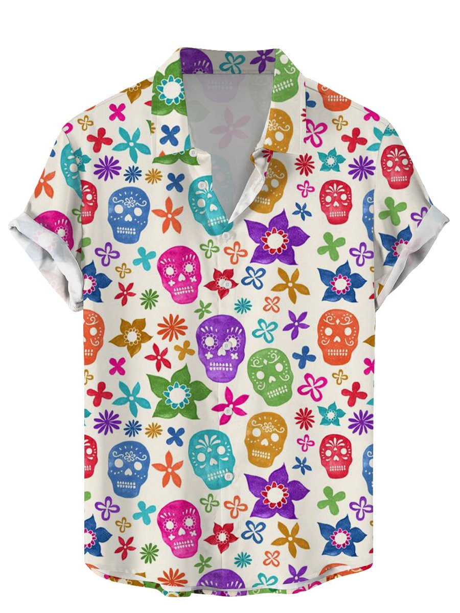 Vintage Schedel Bloemen Heren  - Vintage Hawaiian Floral Shirt recensie en prijs
