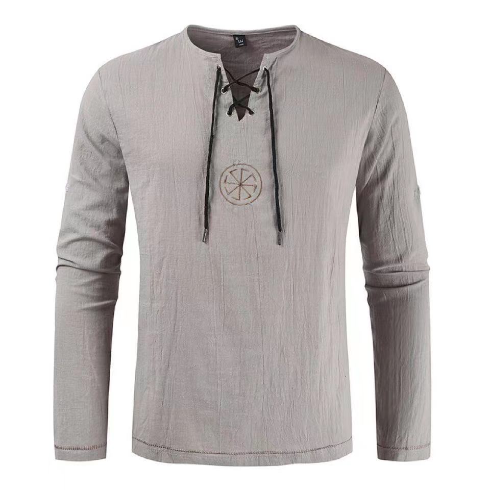Heren Viking Vegvisir tuniek m - Mens Linen Shirt Long Sleeve recensie en prijs