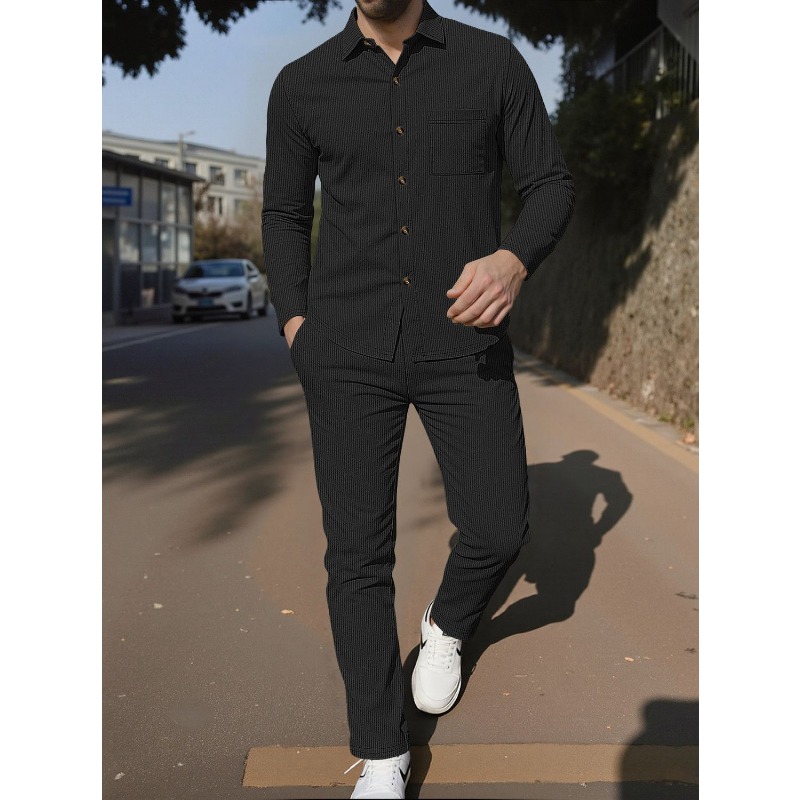 Herenset van corduroy: overhem - Corduroy Button Up Shirt Men recensie en prijs
