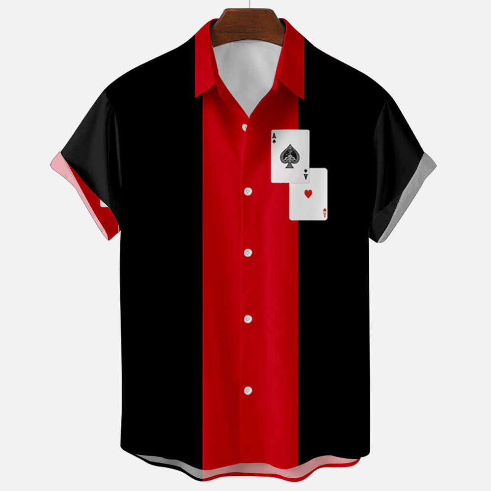 Vintage retro gestreept bowlin - Short Sleeve Bowling Shirt Retro recensie en prijs