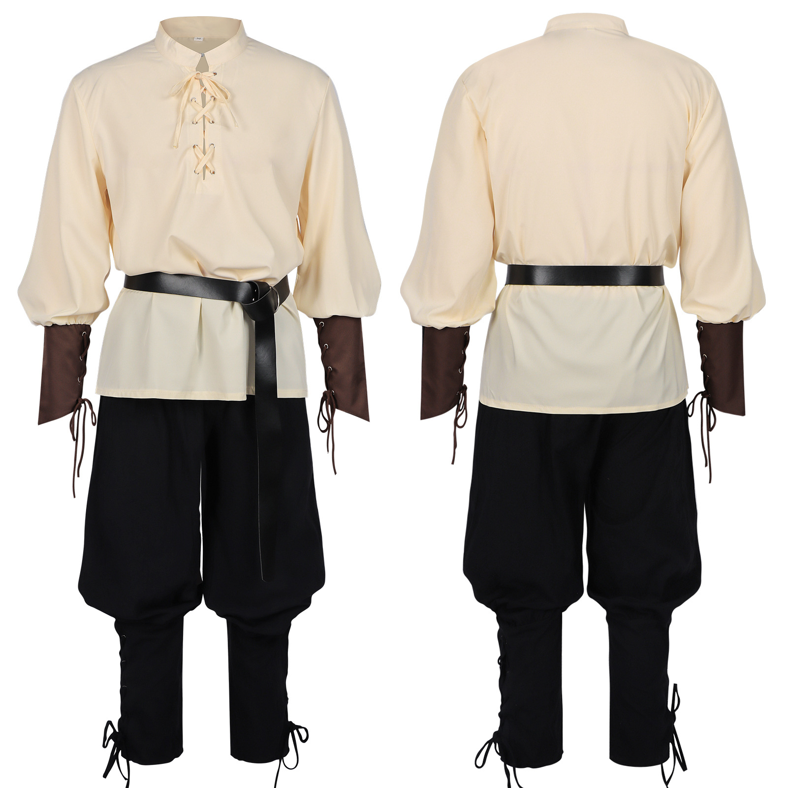 Middeleeuws renaissance LARP-s - Medieval Gothic Lace Up Pirate Shirt recensie en prijs