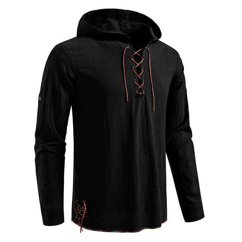 Heren T-shirt met lange mouwen - Medieval Gothic Lace Up Pirate Shirt recensie en prijs