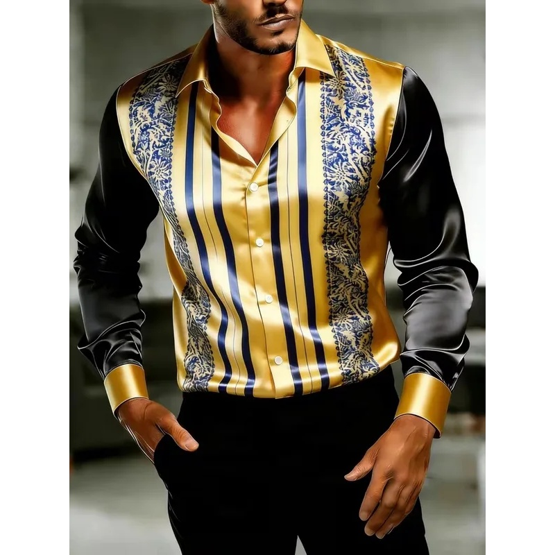 Zijden satijnen overhemden met - Mens Satin Silk Dress Shirt recensie en prijs