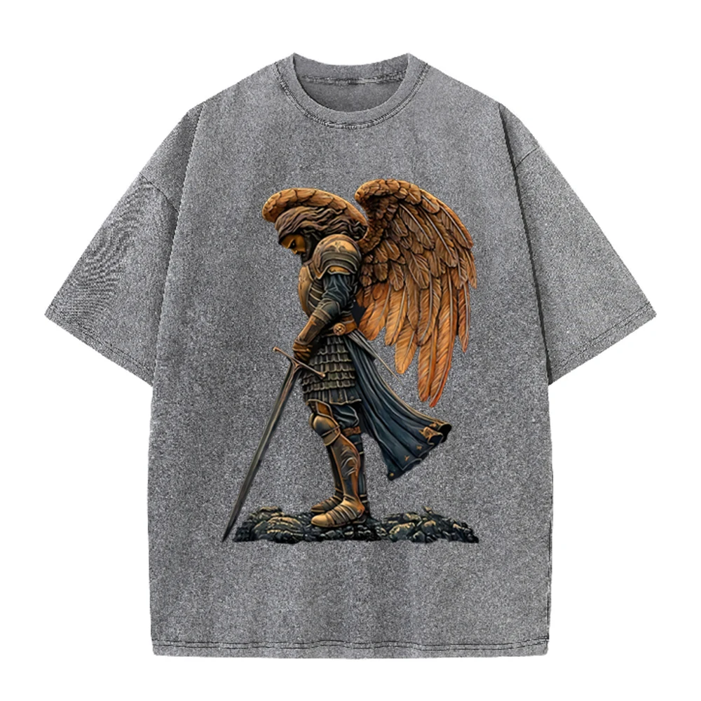 2026 Vintage Gepantserde Engel - Acid Wash Vintage Graphic T Shirt recensie en prijs