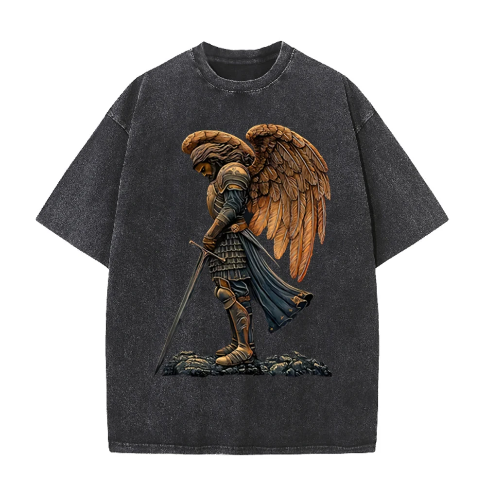 2026 Vintage Gepantserde Engel - Acid Wash Vintage Graphic T Shirt recensie en prijs