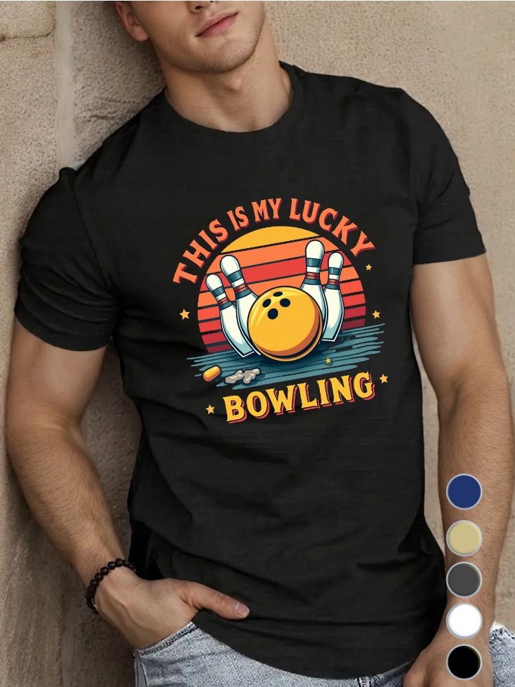 Koningsblauw heren T-shirt met - Short Sleeve Bowling Shirt Retro recensie en prijs