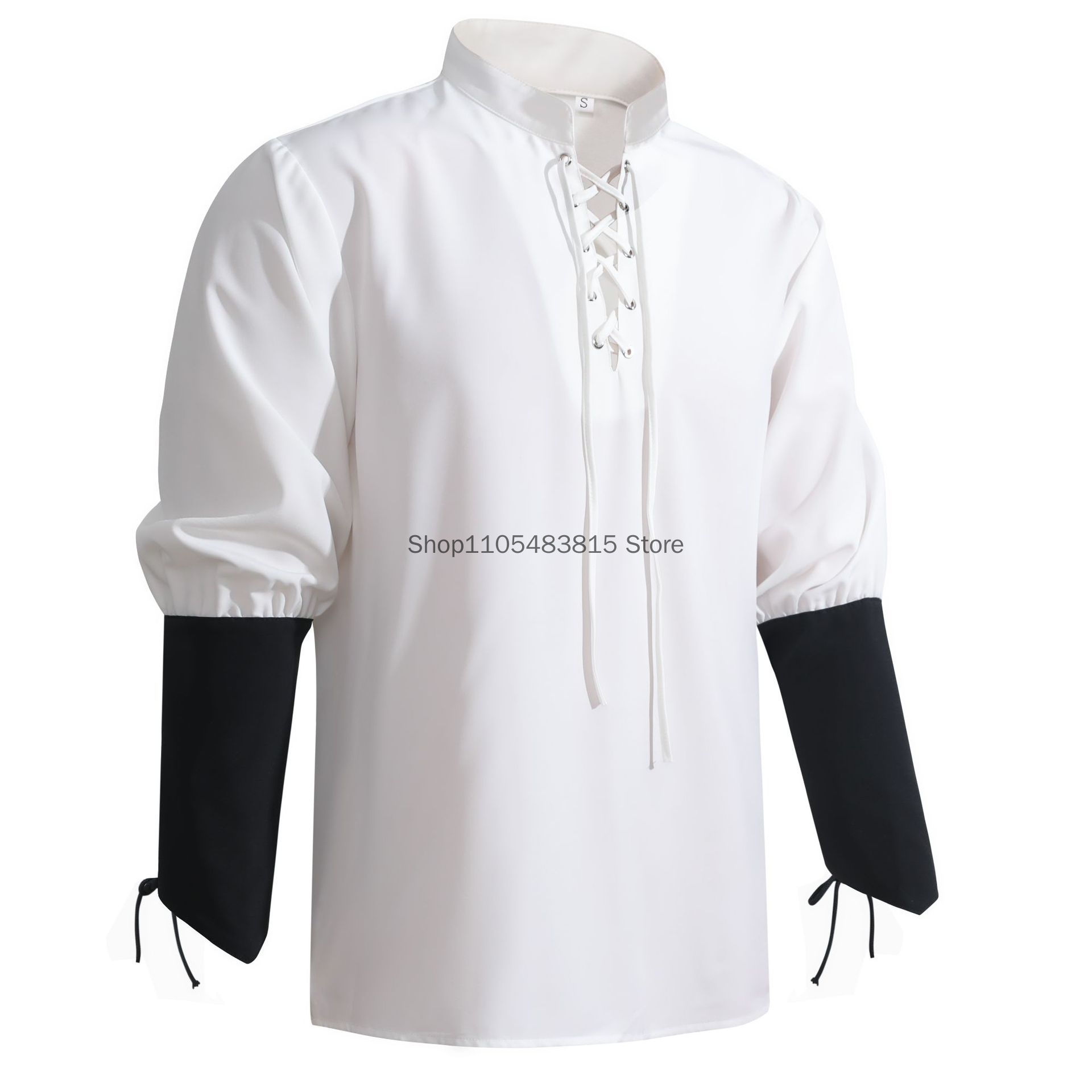 Piratenhemd voor heren - Midde - Medieval Gothic Lace Up Pirate Shirt recensie en prijs