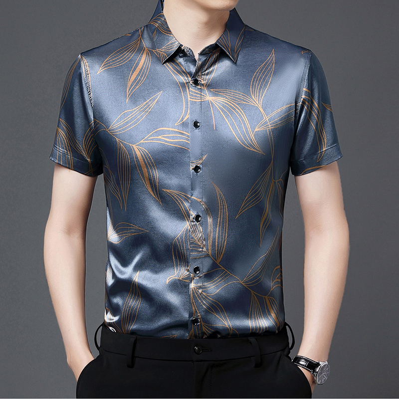 Zomer 2022 Mannen Zijde Kledin - Mens Satin Silk Dress Shirt recensie en prijs