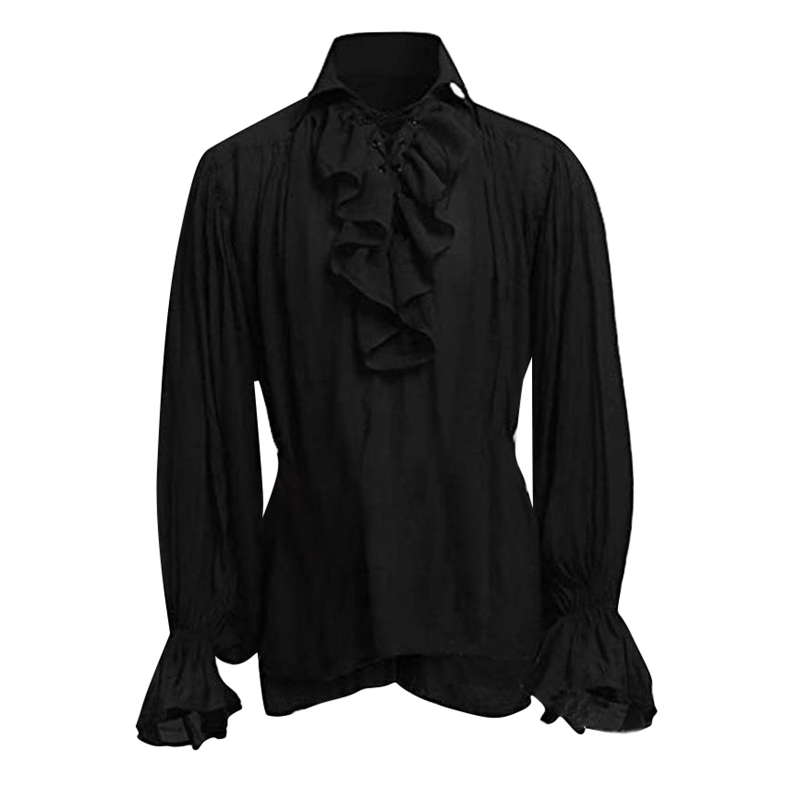 Mens Halloween Lace Up Piraat  - Medieval Gothic Lace Up Pirate Shirt recensie en prijs