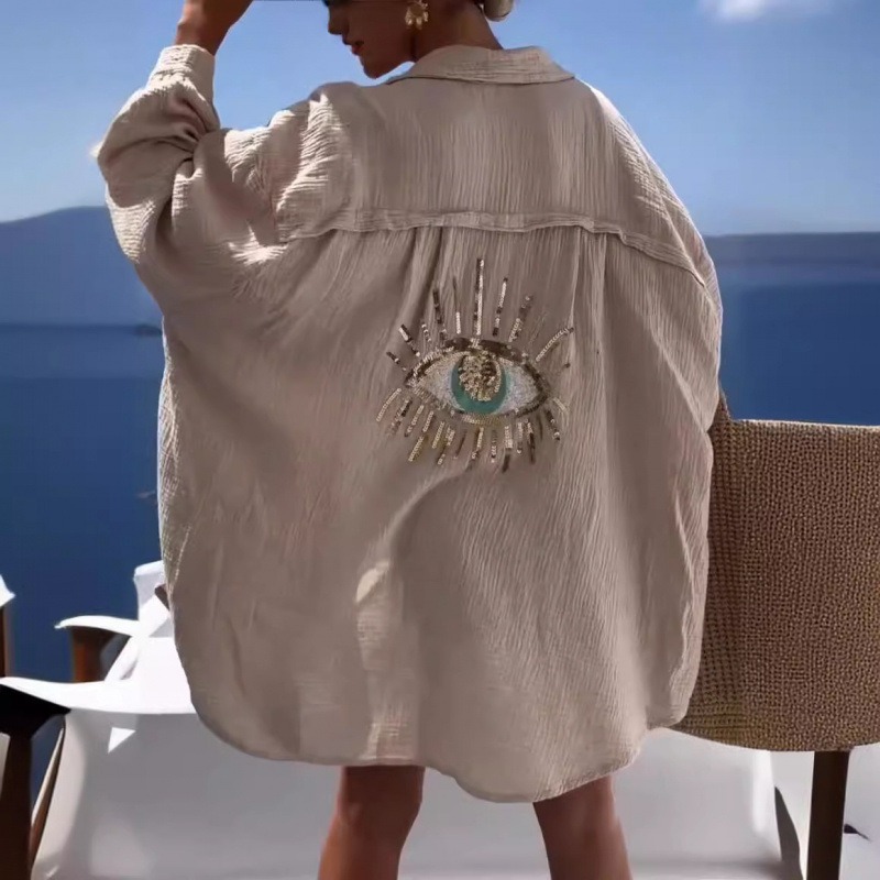 Lente Zomer Europese dames kat - Mens Linen Shirt Long Sleeve recensie en prijs
