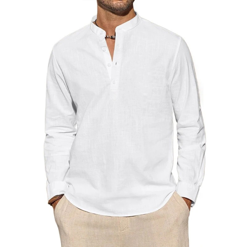 T-shirts met lange mouwen voor - Mens Linen Shirt Long Sleeve recensie en prijs