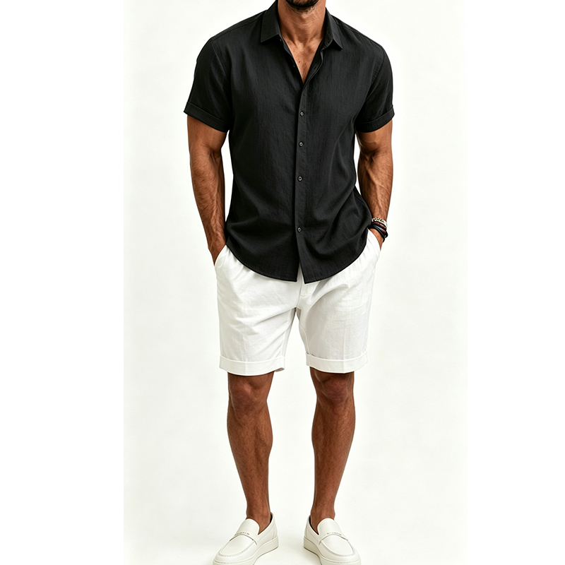 Herenshirtset van katoen en li - Mens Linen Shirt Long Sleeve recensie en prijs