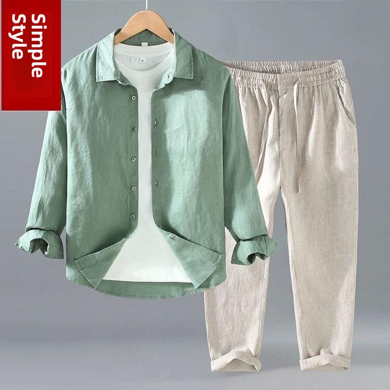 Losse linnen heren casual kort - Mens Linen Shirt Long Sleeve recensie en prijs