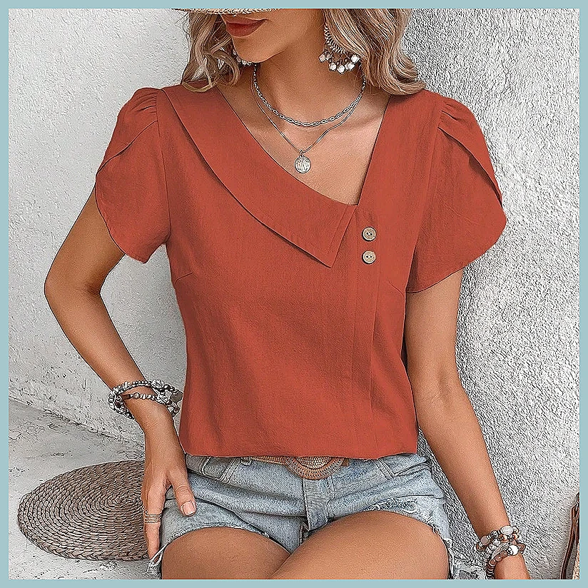 Zomerblouse 2024 in effen kleu - Shirts recensie en prijs