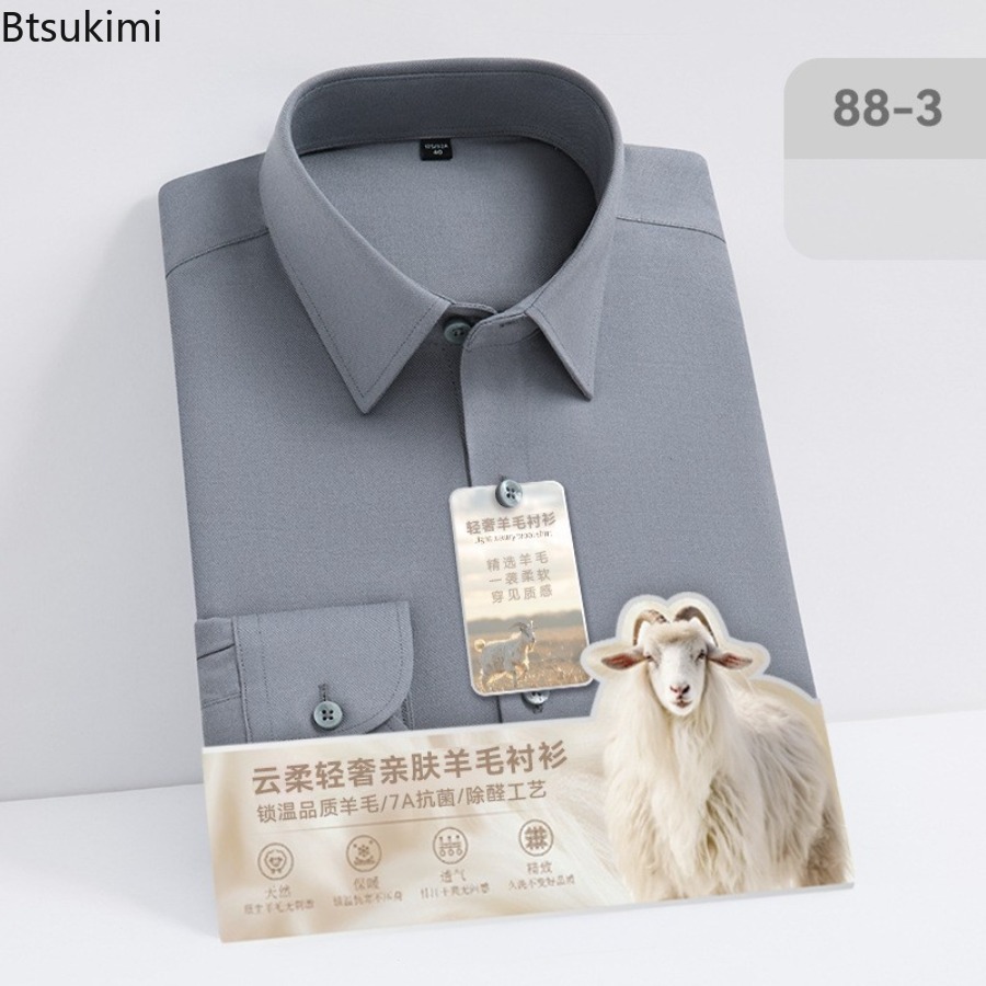 Nieuwe hoogwaardige wollen mod - Mandarin Collar Formal Shirt Slim Fit recensie en prijs