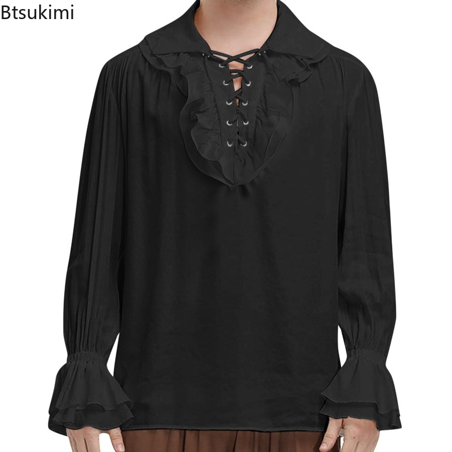 Heren Middeleeuwse Renaissance - Medieval Gothic Lace Up Pirate Shirt recensie en prijs